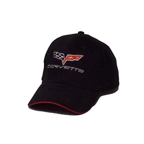 C6 Corvette Soft Cotton Sandwich Brim Hat - Black
