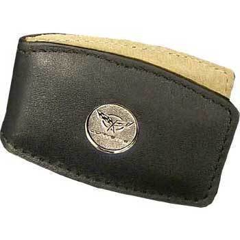 C5 Corvette Round Logo Black Leather Money Clip
