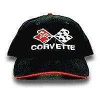 C3 Corvette Black & Red Piping Brushed Twill Hat