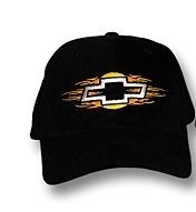Chevy "Bowtie On Fire" Low Profile Black Hat