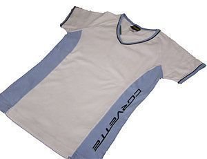 Women's Corvette Blue and White V-Neck Shirt- M