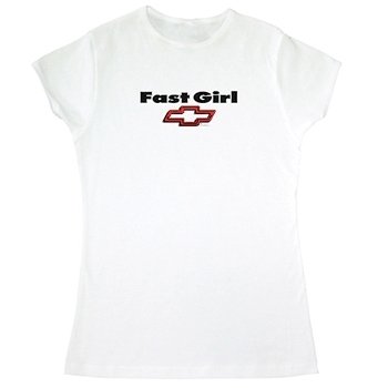Women's Fast Girl Chevy Bowtie White T-Shirt - L