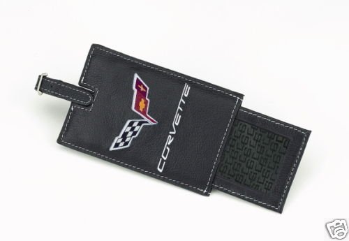 C6 Corvette Black Leather Luggage Tag