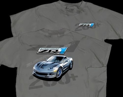 C6 ZR1 Corvette "Supercharged" Charcoal T-Shirt - XL