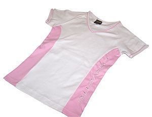 Women's Corvette Pink and White V-Neck Shirt - L