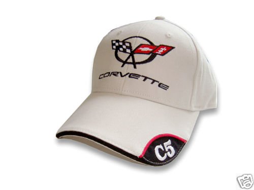 C5 Corvette Bone Brushed Twill Hat with Brim Emblem