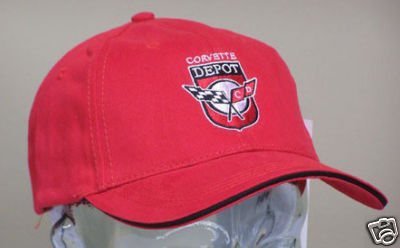 Corvette Depot Brushed Cotton Sandwich Brim Hat - Red