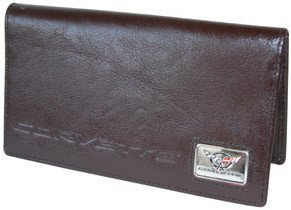Corvette C5 Checkbook Cover - Brown Leather