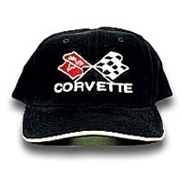 C3 Corvette Black & White Piping Brushed Twill Hat