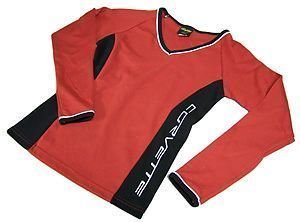 Women's Corvette Red & Black Long Sleeve V-Neck - XL