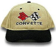 C3 Corvette Black & Khaki Low Profile Brushed Twill Hat