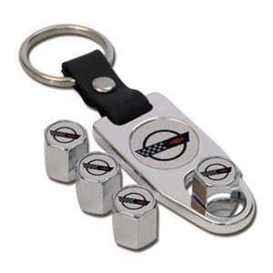 C4 Corvette Logo Valve Stem Cap - Chrome - Gift Set