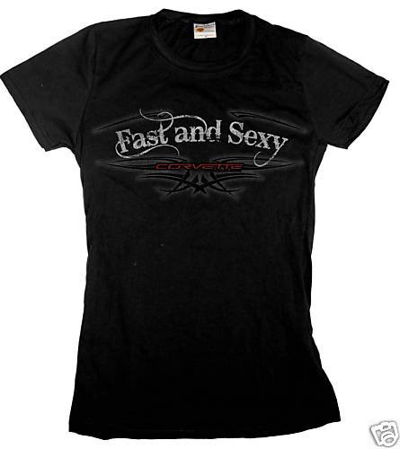 Women's Black Corvette "Fast and Sexy" Shirt - XL