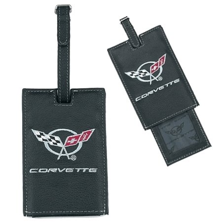 C5 Corvette Black Leather Luggage Tag