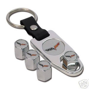 C6 Corvette Logo Valve Stem Cap - Chrome - Gift Set