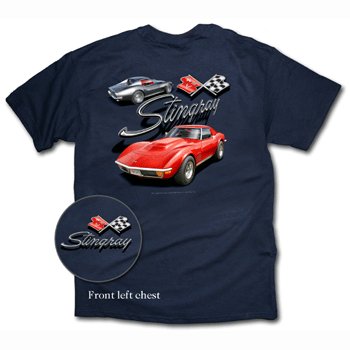 C3 Corvette Stingray Navy Blue T-Shirt - XL