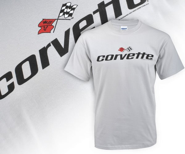 C3 Corvette Emblem and Lettered Gray T-Shirt - XL