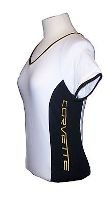 Women's Corvette Black, White and Yellow Shirt - L