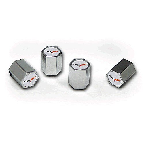 C6 Corvette Logo Valve Stem Caps - Chrome - (Set of 4)