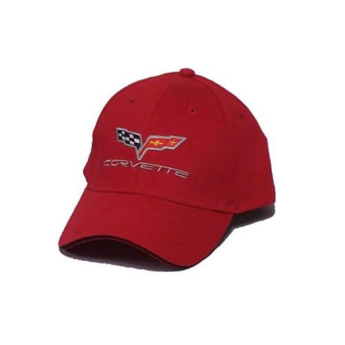 C6 Corvette Soft Cotton Sandwich Brim Hat - Red