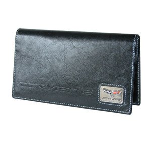 Corvette C6 Checkbook Cover - Black Leather