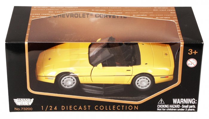 C4 1986 Yellow Corvette Convertible 1:24 Diecast