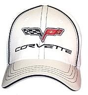 C6 Corvette White Flex Fit Hat