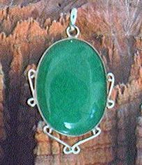 Emerald and Sterling Silver Pendant