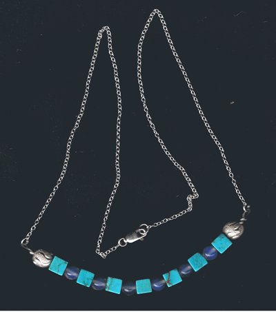Turquoise moonstone sterling silver necklace
