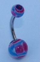 Blue and Purple Patterned Belly Bar