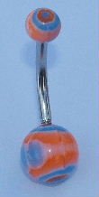 Orange and Blue Patterned Belly Bar