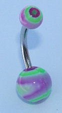 Purple and Green Patterned Belly Bar