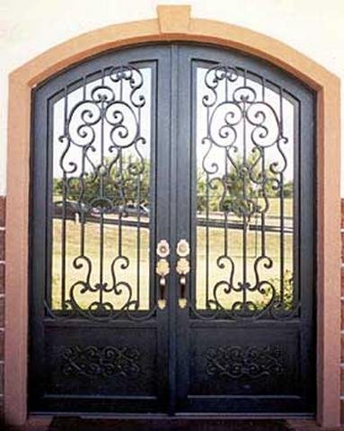 Wrought Iron Doors. Arch Double door 75 1/2" x 97 1/2"