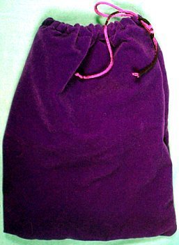 Purple Velveteen Drawstring Bag