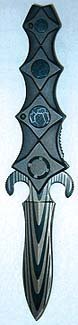 Star Folding Black Athame Dagger