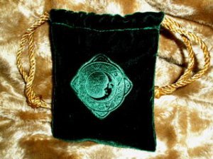 Velvet Embossed Celestial Moon Treasure Bag