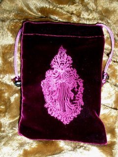 Velvet Embossed Moon Goddess Tarot Card Treasure Bag