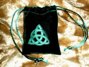 Velvet Embossed Triquetra Treasure Bag