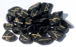 Black Tourmaline Rune Stone Set