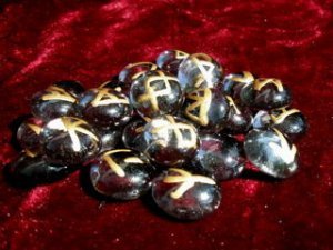 Lavender Glass Rune Stone Set