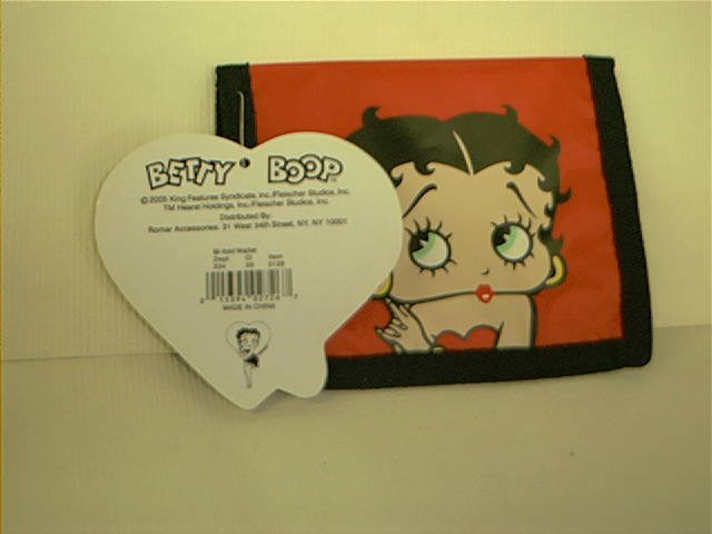 GENUINE BETTY BOOP â„¢ Bi-fold Wallet with 3 Pockets - RED with BLACK