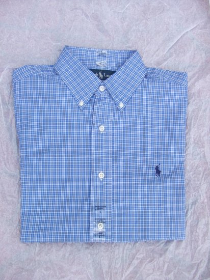 Polo Ralph Lauren Men's classic fit blue plaid shirt size S