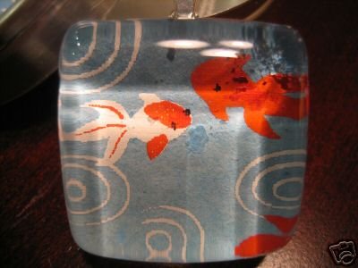 Handmade Japanese Glass Pendant Koi with Matching Gift