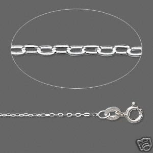 925 sterling silver chain, 1.4mm flat cable, 18 inch