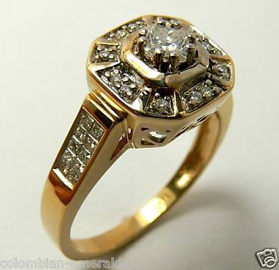 DIAMONDS RING 14 K YELLOW GOLD