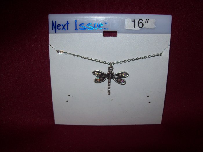 Dragonfly Jewelry, Austrian Crystal, Pendant on16" Silver Chain**