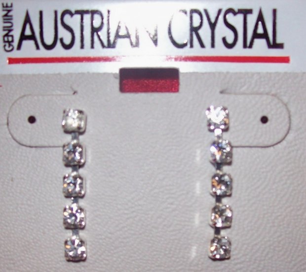 Austrian Crystal Jewelry, Surgical steel post dangling earrings #7**