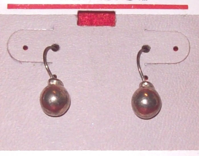 Jewelry, 1 Pr silver ball earrings w/ surgical steel post
