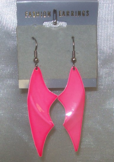 Fashion, Costume Jewelry, a pair, of hot pink 4" dangling earrings