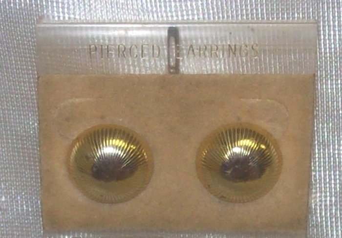 Costume Jewelry, a pair of gold button earrings
